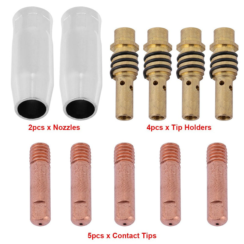  [AUSTRALIA] - Nozzle Welding Torch Contact, 15AK MIG/MAG Nozzles Tips Holders 11Pcs Semi-Automatic Welding Shroud Consumable Holder Kit