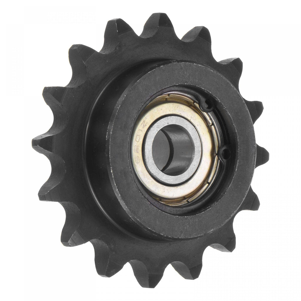  [AUSTRALIA] - uxcell #40 Chain Idler Sprocket, 12mm Bore 1/2" Pitch 16 Tooth Tensioner, Black Oxide Finished C45 Carbon Steel with Insert Double Bearing for ISO 08A Chains