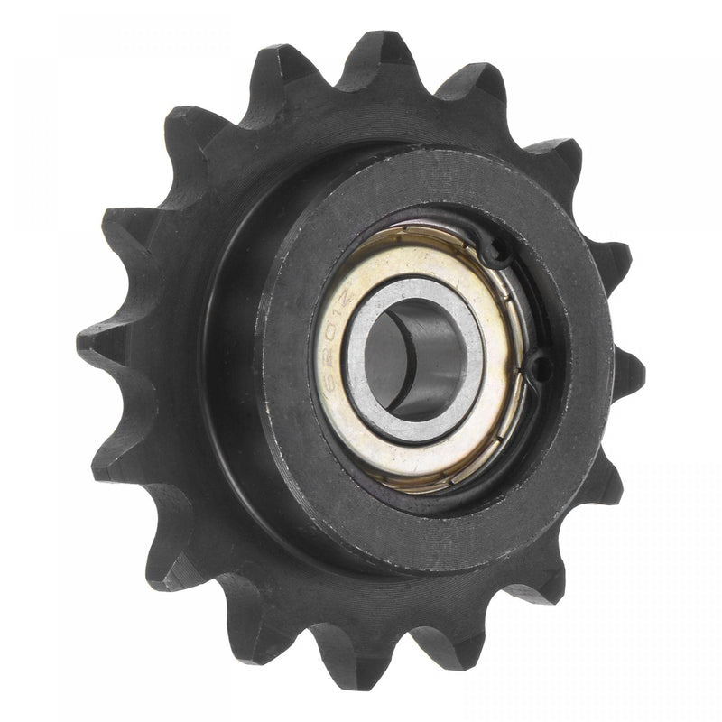  [AUSTRALIA] - uxcell #40 Chain Idler Sprocket, 12mm Bore 1/2" Pitch 16 Tooth Tensioner, Black Oxide Finished C45 Carbon Steel with Insert Double Bearing for ISO 08A Chains