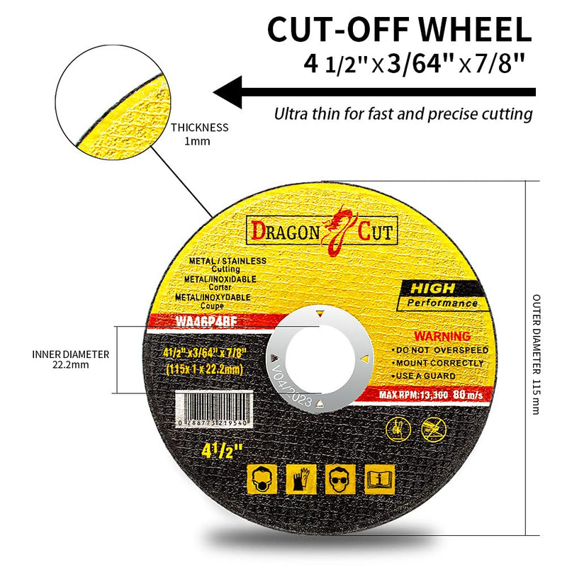  [AUSTRALIA] - 4.5 Inch Cut Wheels Die Grinder Cut Off wheel,Metal,Stainless,Steel 7/8 arbor Cutting Wheel General Purpose Metal Cutting Wheels,Thin Metal Cutting Discs For Angle Grinder (8, 4-1/2 INCH) 8