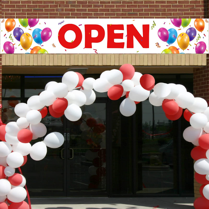  [AUSTRALIA] - Open Banner - Grand Opening Banner,New Store Grand Opening Decorations,Grand Opening Party Supplies,Large Opening Backdrop Decor for Shop Outdoor Business Sign,9.8X1.6 Ft