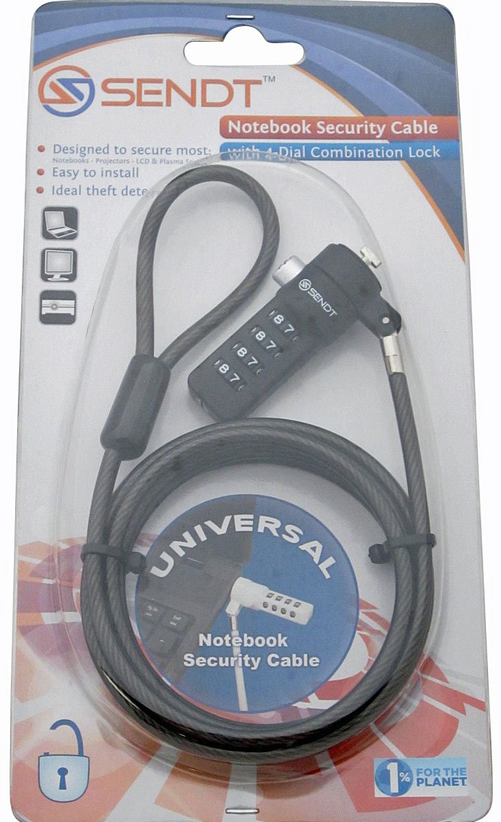  [AUSTRALIA] - Sendt Black Notebook/Laptop Combination Lock Security Cable