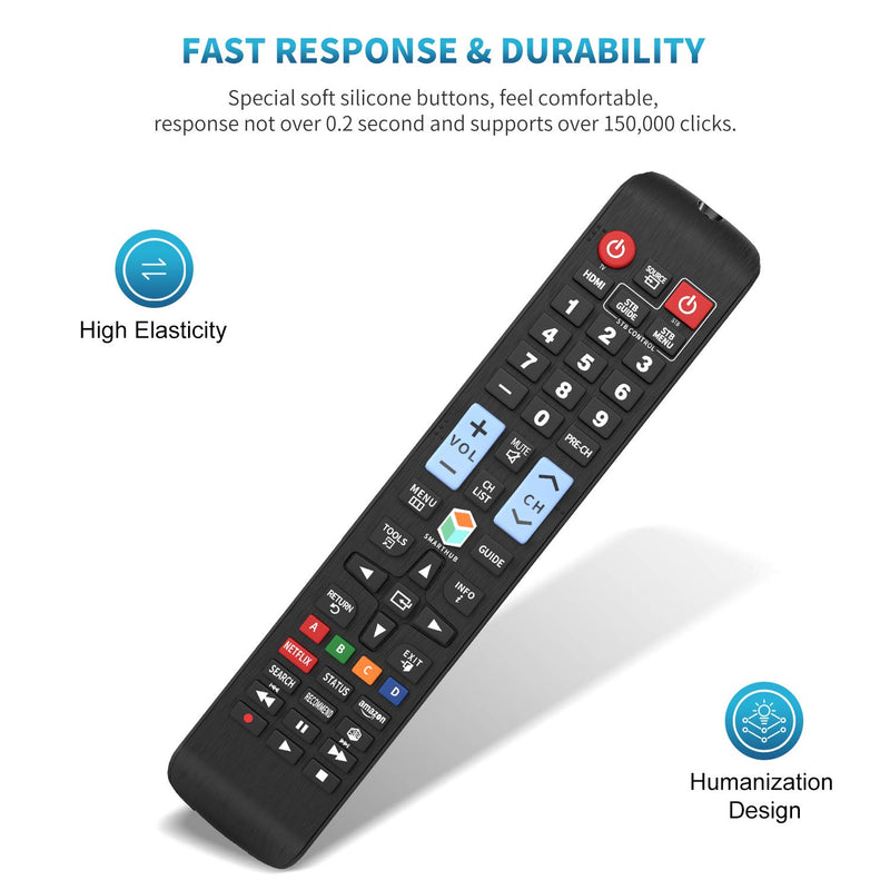 Universal Remote Control for All Samsung TV Remote LCD LED QLED SUHD UHD HDTV Curved Plasma 4K 3D Smart TVs, with Buttons for Netflix, Smart Hub - LeoForward Australia