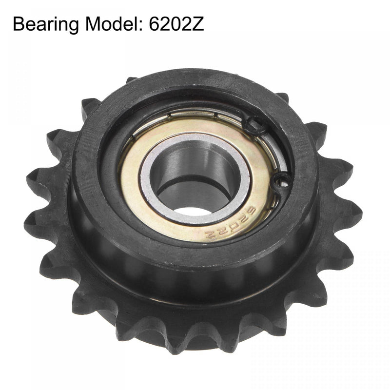  [AUSTRALIA] - uxcell #35 Chain Idler Sprocket, 15mm Bore 3/8" Pitch 19 Tooth Tensioner, Black Oxide Finished C45 Carbon Steel with Insert Double Bearing for ISO 06C Chains