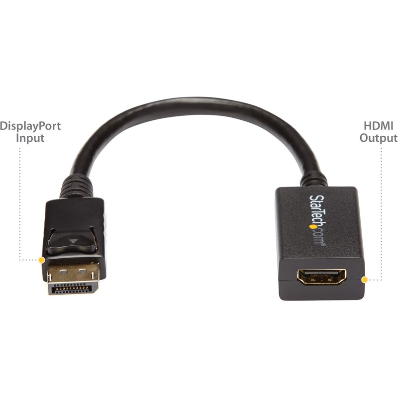 StarTech.com DisplayPort (Male) to HDMI (Female) Adapter Converter - 1920x1200 - Latching DP Connector - DisplayPort Laptop or Desktop to HDMI (Female) to Connect HDMI Monitor/ Video Cable (DP2HDMI2) 8 inches Single - LeoForward Australia