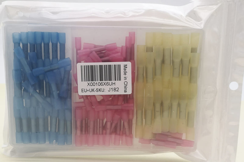  [AUSTRALIA] - CESFONJER Waterproof Cable Connectors | Cable connector butt connector shrink connector | Cable lugs crimp connector set (red 60 pieces, blue 40 pieces, yellow 30 pieces)