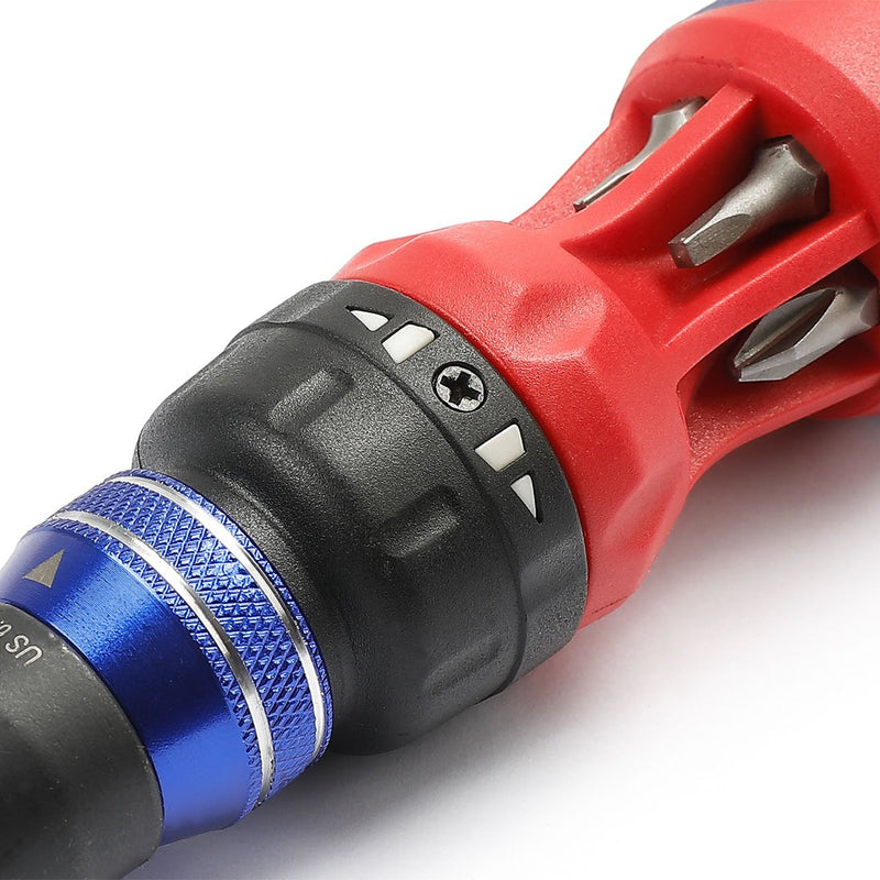  [AUSTRALIA] - WORKPRO 12-in-1 Multi-Bit Ratcheting Screwdriver, Quick-load Mechanism Bits Hold in Handle