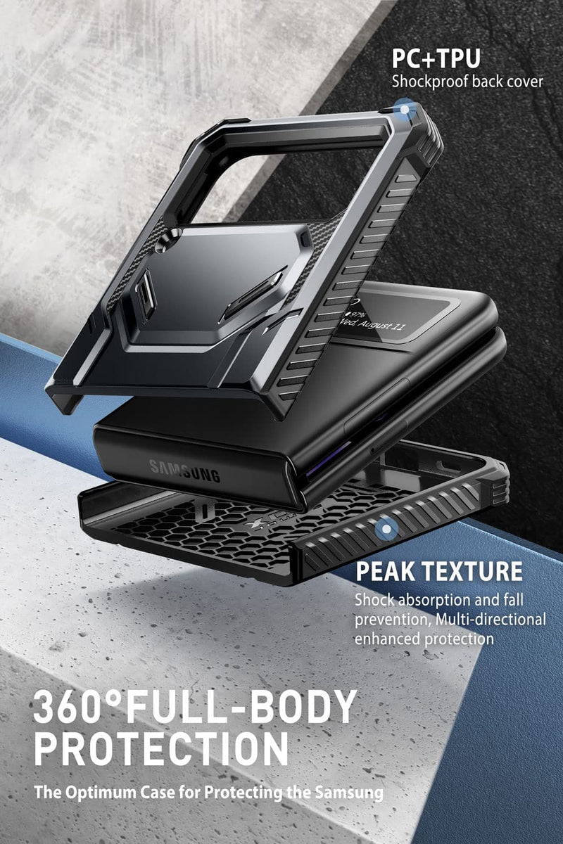  [AUSTRALIA] - i-Blason Armorbox Series Case for Samsung Galaxy Z Flip 4 5G (2022), Full-Body Rugged Holster Case with Shock Reduction/Bumper (Black) Black