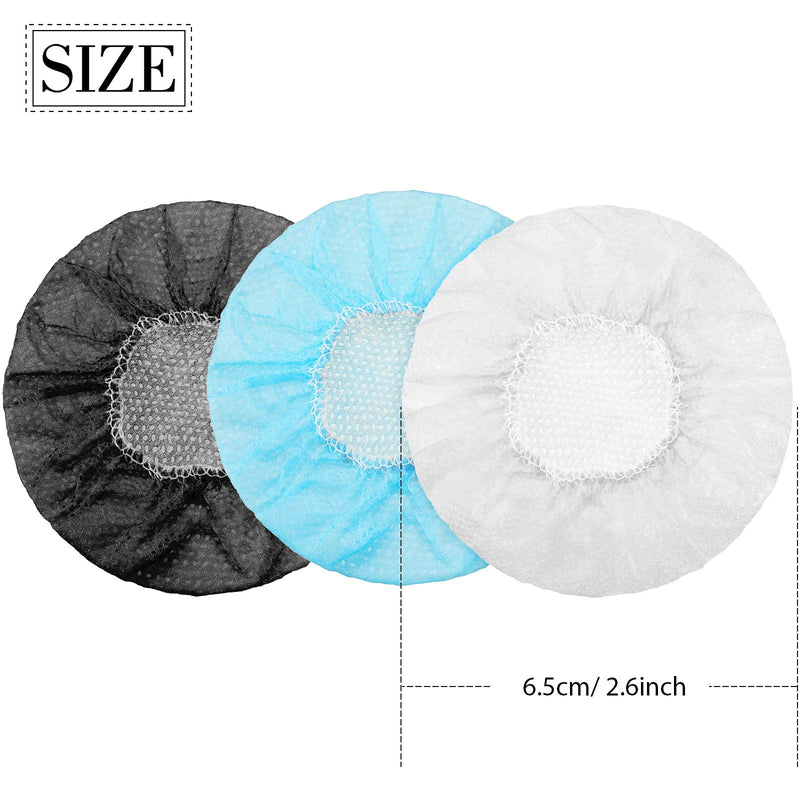  [AUSTRALIA] - 300 Pieces Disposable Headphone Covers Non Woven Sanitary Headphone Ear Covers Black Fabric Headset Covers Ear Pad Covers for Headphones, 11 Cm/ 4.3 Inch (White, Blue, Black, S-6.5 cm)