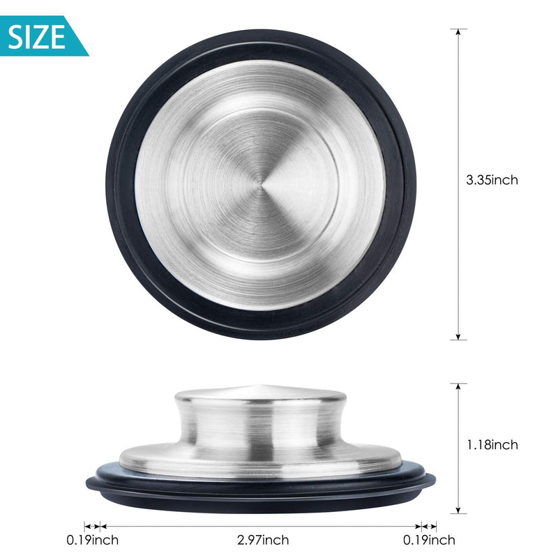  [AUSTRALIA] - 2PCS Kitchen Sink Stopper - Stainless Steel, Large Wide Rim 3.35" Diameter - Fengbao