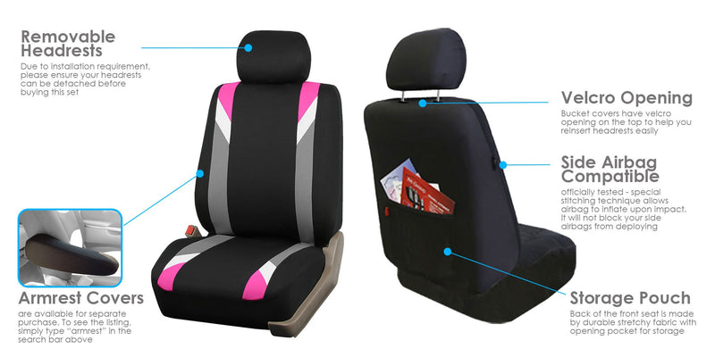  [AUSTRALIA] - FH Group FB033102 Premium Modernistic Seat Covers (Pink) with Gift – Universal Fit for Cars, Trucks & SUVs Pink
