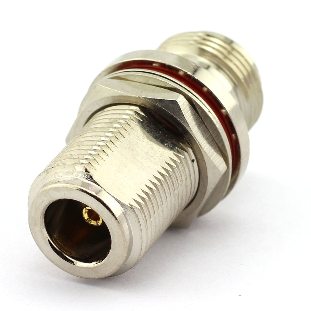  [AUSTRALIA] - DGZZI 2-Pack RF Coaxial Adapter with Threaded Gasket N Coax Jack Connector N Female to N Female