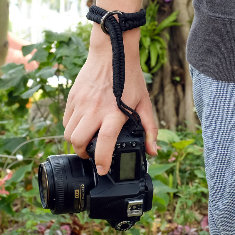  [AUSTRALIA] - VKO Lanyard Camera Wrist Strap, Camera Hand Strap Compatible with Canon Nikon Sony DSLR SLR Mirrorless Cameras Black