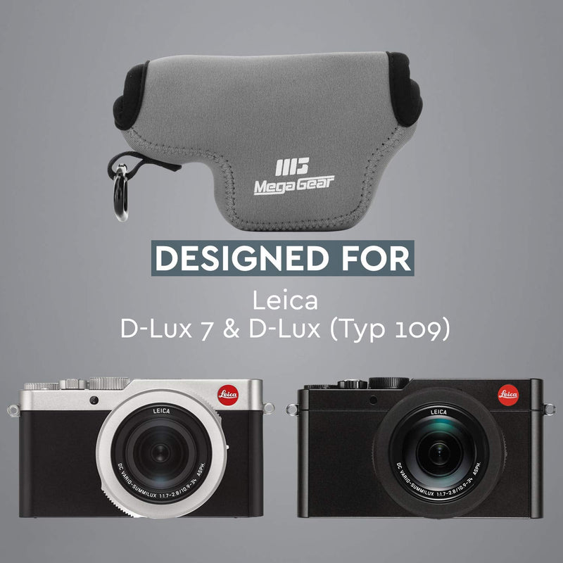  [AUSTRALIA] - MegaGear MG1580 Ultra Light Neoprene Camera Case Compatible with Leica D-Lux 7, D-Lux (Typ 109) - Gray One Size