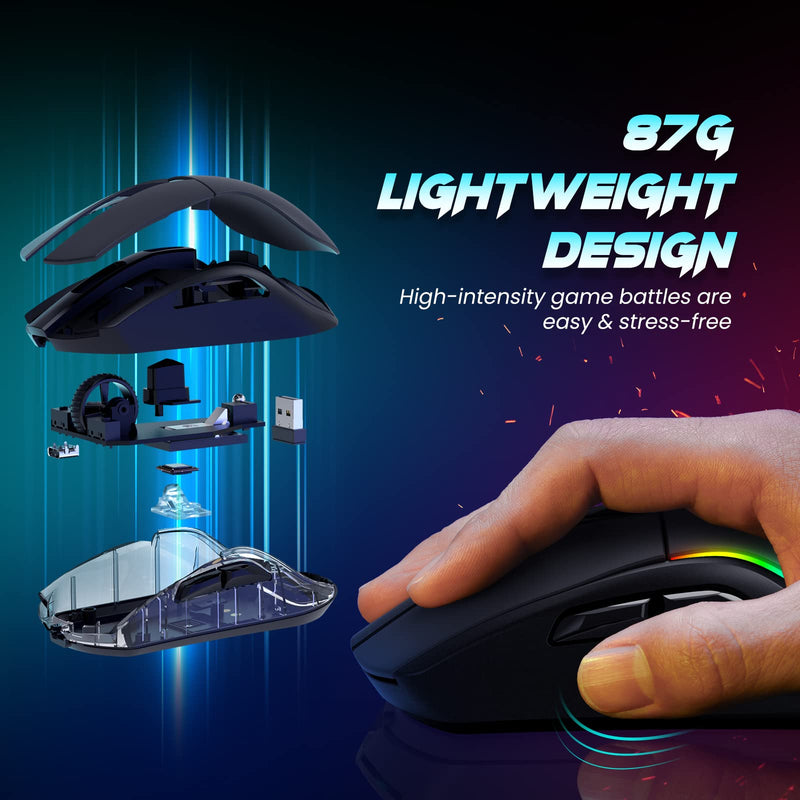  [AUSTRALIA] - Wireless Gaming Mouse with RGB Magnetic Charging Dock, Lightweight Tri-Mode Gaming Mouse Wireless Up to 20KDPI 300IPS 1000Hz with Chroma RGB Backlit, Buttons Fully Programmable, for PC,Mac