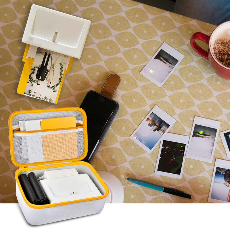  [AUSTRALIA] - Case Compatible with Kodak Dock Plus/for Kodak Dock Premium Wi-Fi Portable 4x6” Instant Photo Printer. Bluetooth Photo Printing Holder for Adapter, Cartridge, Paper, Power Cord (Box Only) - White