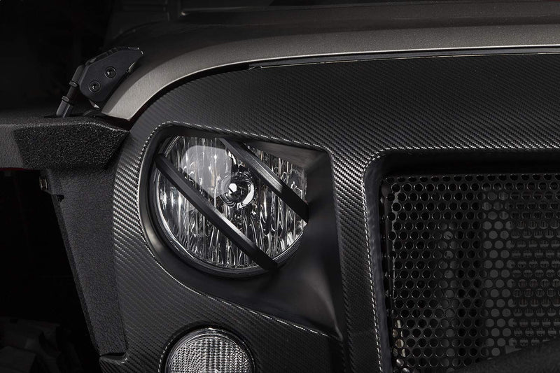 Rugged Ridge 11230.13 Elite Euro Guard Kit, Pivotal, Headlight, Black; 07-18 Wrangler JK/JKU - LeoForward Australia