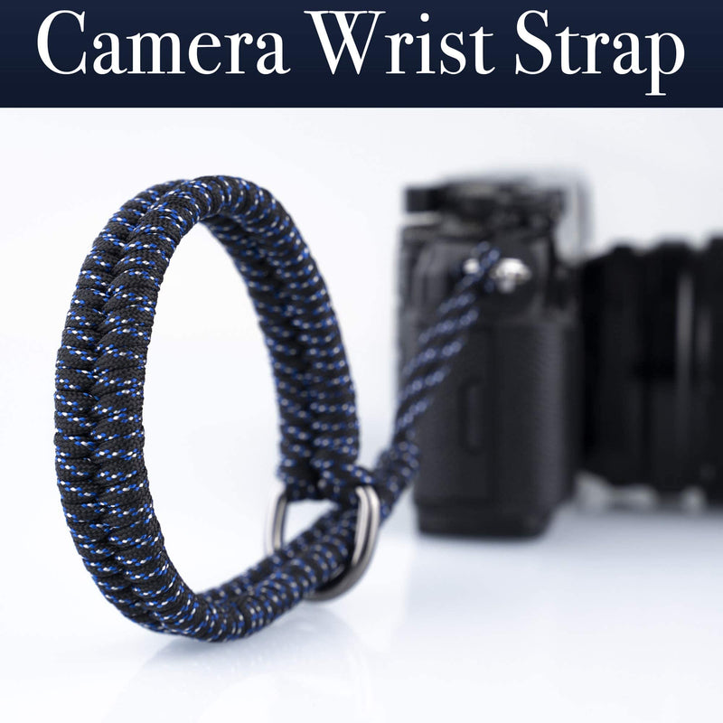  [AUSTRALIA] - Camera Wrist Strap for DSLR Mirrorless Camera, Quick Release Camera Hand Strap with Safer Connector Blue