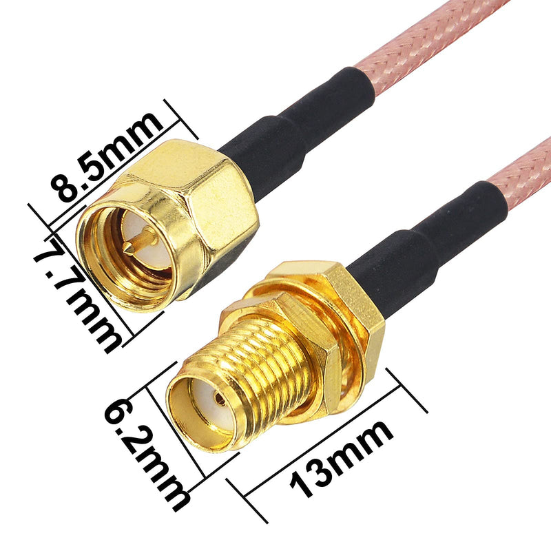 YOTENKO SMA Male to SMA Female RF Connector RG 316 WiFi Antenna Extension Cable 2M - LeoForward Australia