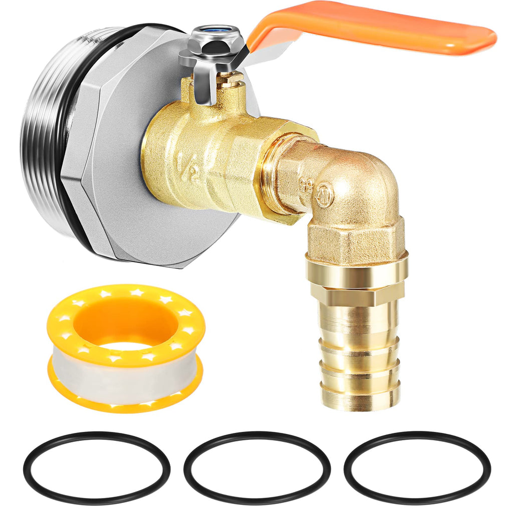  [AUSTRALIA] - Drum Faucet Brass Rain Barrel Spigot Brass Faucet with EPDM Gasket Tape for 55 Gallon Drum (1 Set,90 Degree, Outlet ID 3/4 Inch) 1 90 Degree, Outlet ID 3/4 Inch