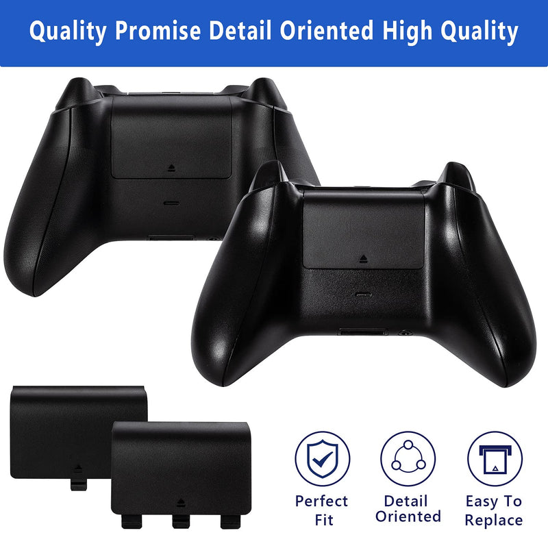 [AUSTRALIA] - Xbox One Controller Battery Cover,Replacement Battery Doors Shell Repair Part Compatible with Xbox Series X|S/Xbox One/X/S/Elite Wireless Controller, Upgraded - 4 Pack | Black