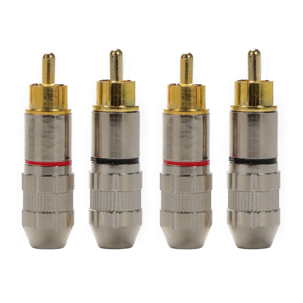  [AUSTRALIA] - TLS.eagle RCA Male Plug Adapter Gold Plated Solder Connector RCA Repair Ends Audio Phono for Speaker Wire Pack of 4