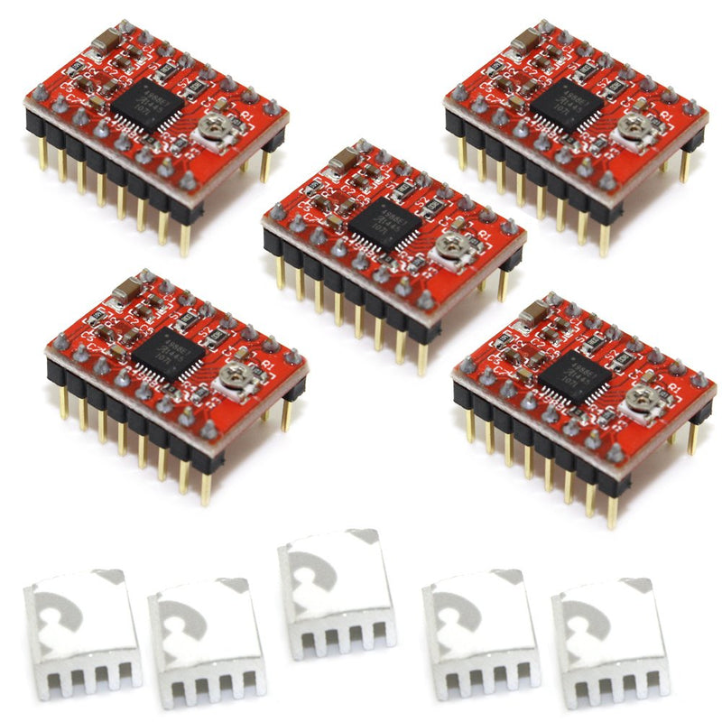  [AUSTRALIA] - BIQU A4988 Compatible StepStick Stepper Motor Diver Module with Heat Sink for 3D Printer Controller Ramps 1.4(Pack of 5pcs)