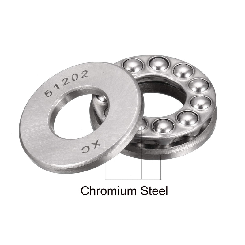  [AUSTRALIA] - uxcell 51202 Miniature Thrust Ball Bearing 15mm x 32mm x 12mm Chrome Steel with Washer 4pcs