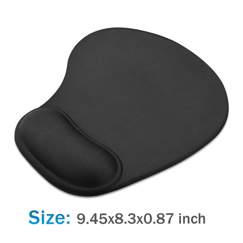  [AUSTRALIA] - JSD Gel Mouse Pad with Wrist Support Wrist Rests 10.00×9.25×1.3 inches (Black, 1 Pack) Black 1 Pack