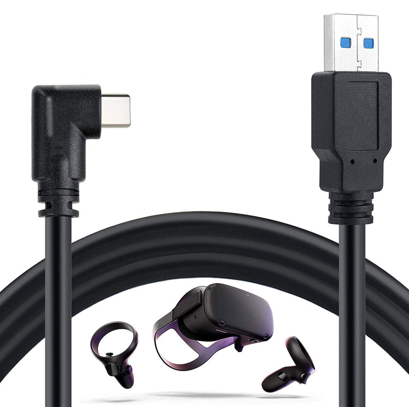  [AUSTRALIA] - Alfzero USB Cables Oculus Quest 10ft Cable for Link Gaming Service and Charging | High Speed Data Transfer & Fast Charger Adapter 90 Degree Angled Type C USB3.2 Gen1 to USB Type A Power Cord