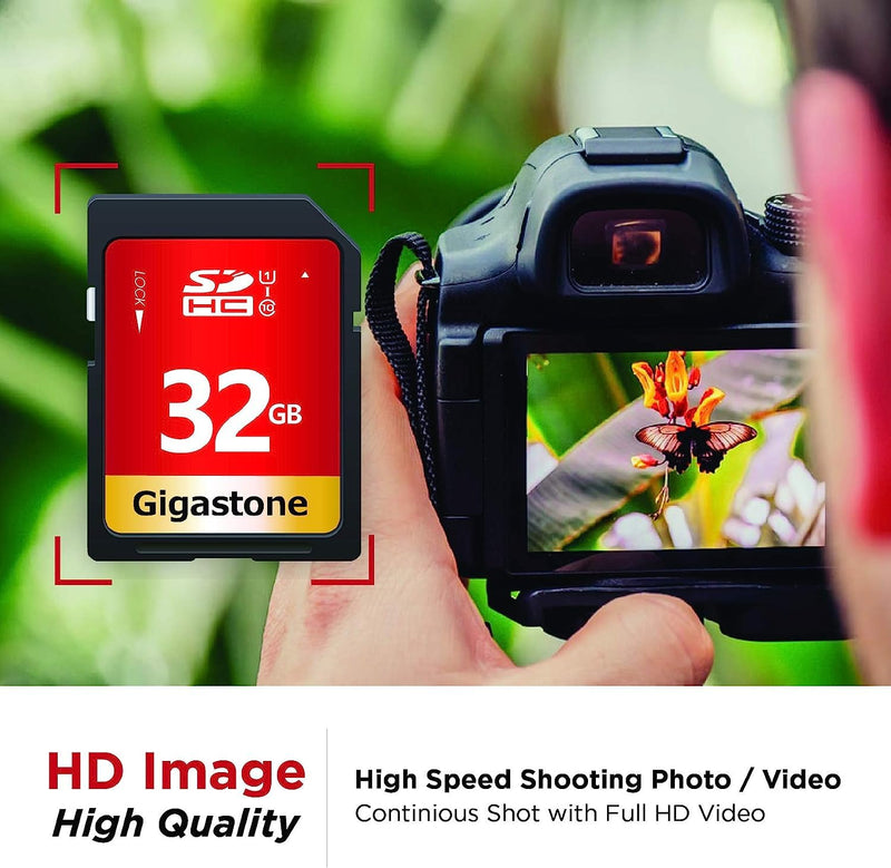  [AUSTRALIA] - Gigastone 32GB 5-Pack SD Card UHS-I U1 Class 10 SDHC Memory Card High-Speed Full HD Video Canon Nikon Sony Pentax Kodak Olympus Panasonic Digital Camera, with 5 Mini Cases SD 32GB U1 5-Pack