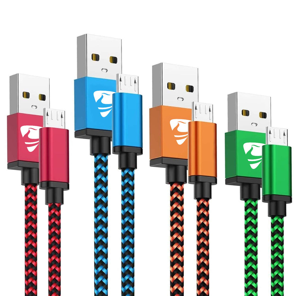  [AUSTRALIA] - Micro USB Cable Aioneus Fast Android Cord Charger Cable 4Pack [2FT, 3FT, 5FT, 6FT] Cable Charging Cord for Samsung Galaxy S7 Edge S6 S5 J3 J3V J5 J7 J7V Note 5, LG K40 K22 K20, Tablet, PS4, Kindle