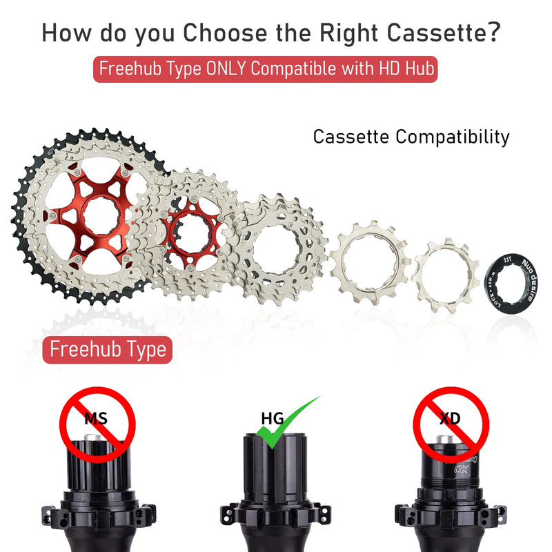  [AUSTRALIA] - Nuo desire 11 Speed Cassette,11-40T,11-42T,11-46T,11-50T,Cassettes 11 Speed,Compatible Shimano and Sram Standard HG Hub for Mountain Bike Road Bicycle 11 Speed-11-40T-Silver