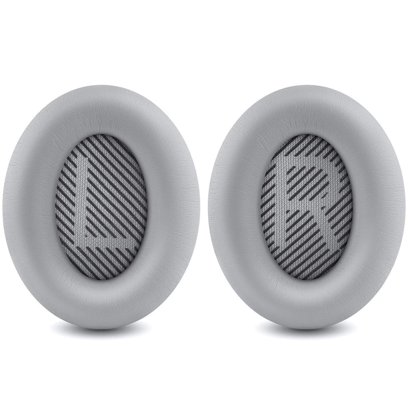  [AUSTRALIA] - Professional Replacement Ear Pads for Bose QuietComfort 35 QC15 QC25 QC2 QC35/ Ae2 Ae2i Ae2w SoundTrue & SoundLink Over-Ear/Around-Ear Headphones/Soft Protein Leather (Silver) Silver