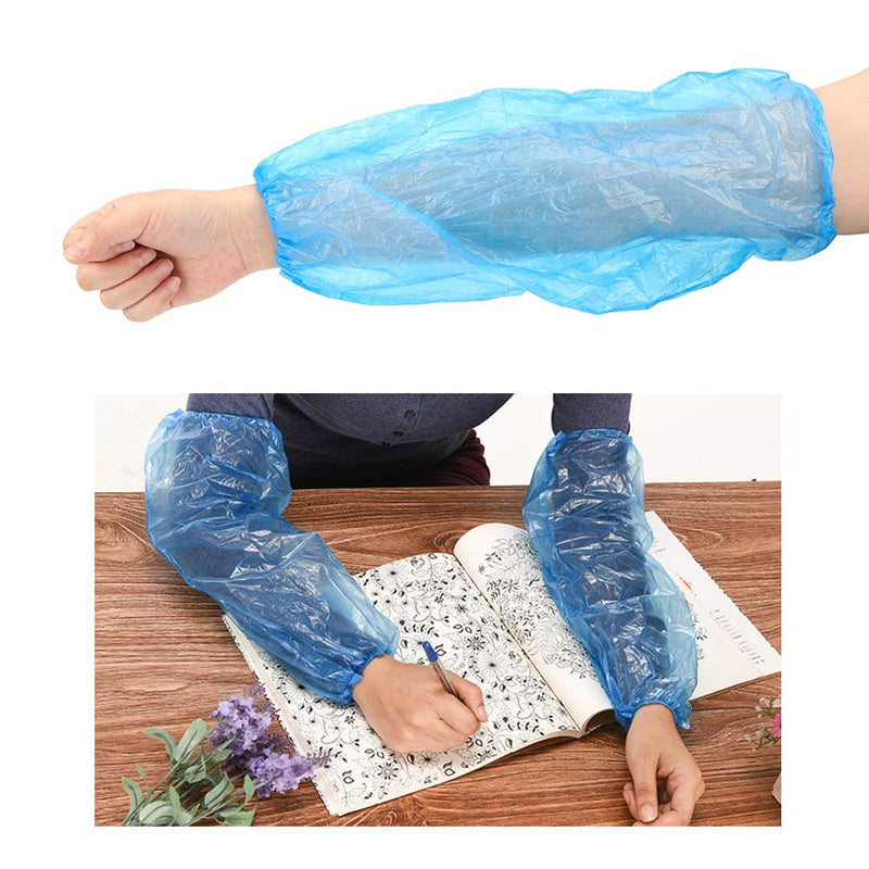  [AUSTRALIA] - AKOAK 100 Pcs/set Disposable Plastic PE Arm Cover, Household Kitchen Hotel Cleaning Accessories Waterproof Sleeve Adult Arm Sleeve Long Sleeve