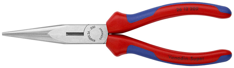  [AUSTRALIA] - KNIPEX Tools - Long Nose Pliers With Cutter, Multi-Component (2612200) Comfort Grip