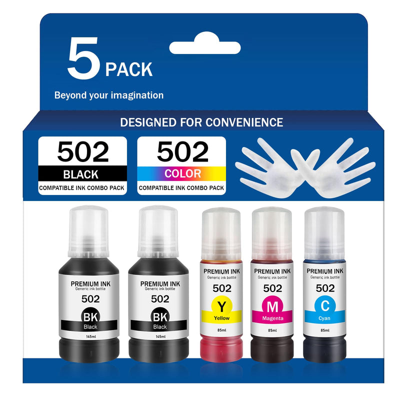  [AUSTRALIA] - 502 Ink Refill Bottles (Non-Sublimation Ink) Replacement for Epson 502 T502 Refill Ink Refill Bottles, Compatible with Use for EcoTank ET-2850,4760,4750,3830,3850,2700,3760,15000 Printer