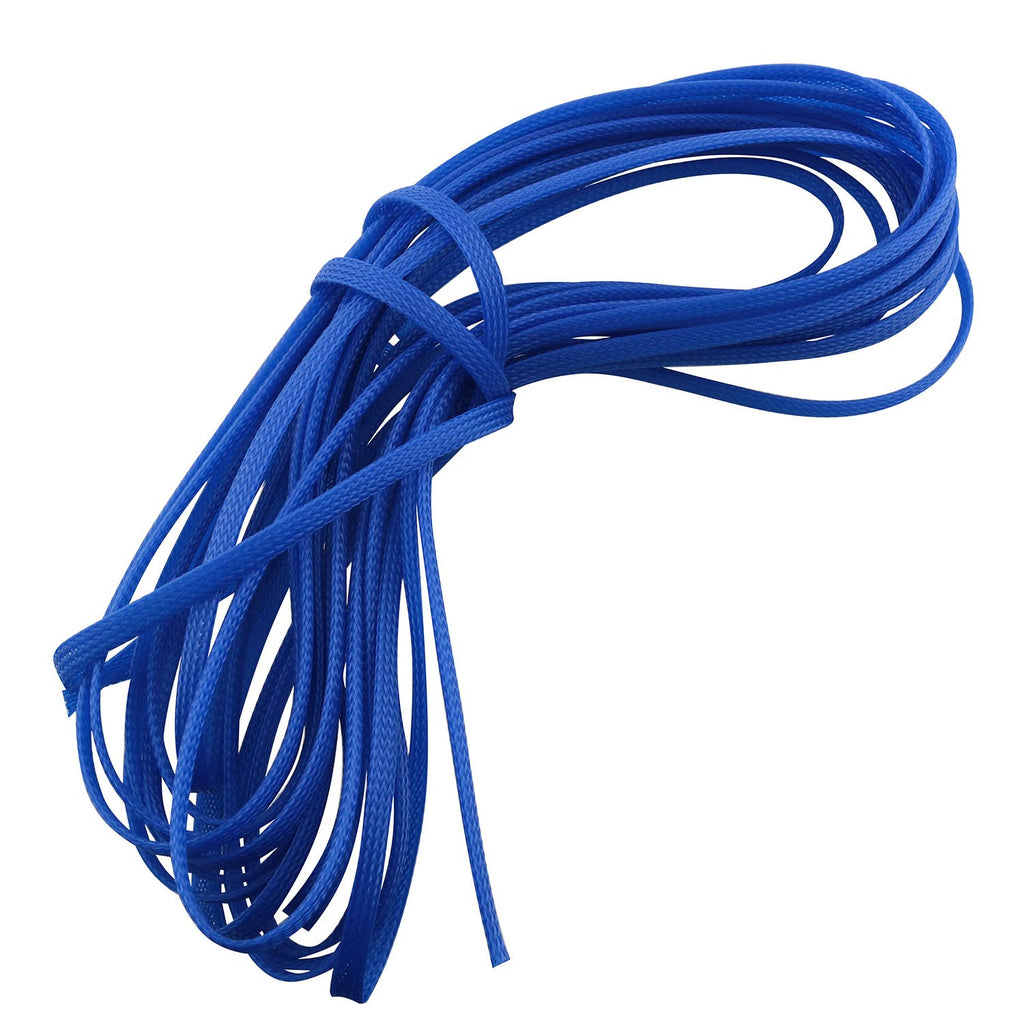  [AUSTRALIA] - Braided Wire Sleeve DGZZI 32.8ft 1/4 Inch Flame-Retardant RoyalBlue Expandable Braided Cable Sleeving for Automotive Wire Audio Video and Other Home Device Cable 6mm/0.24inch