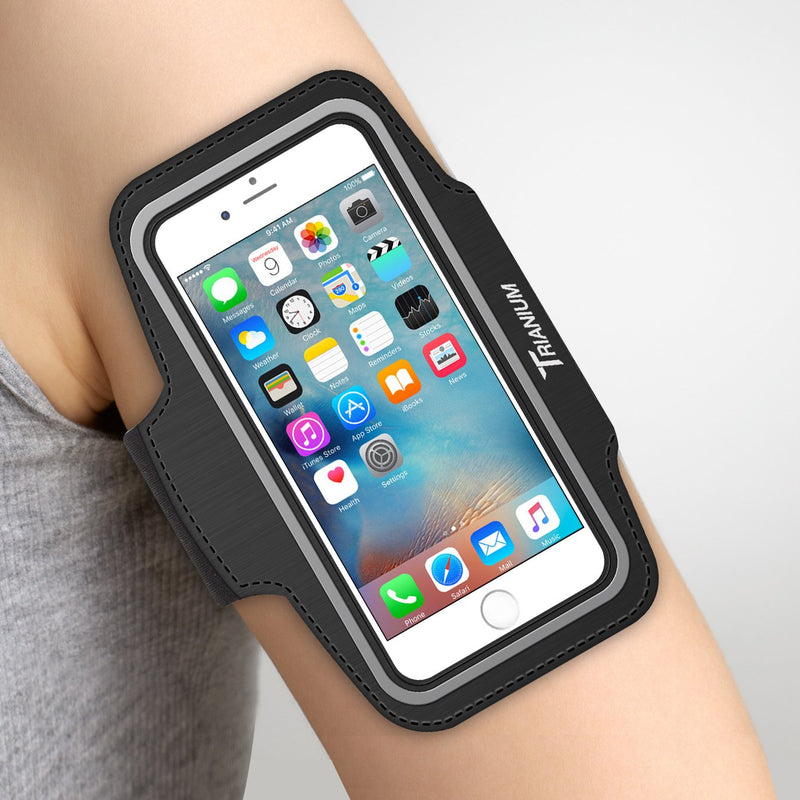  [AUSTRALIA] - Trianium Armband, Water Resistant Large Cell Phone Armband for iPhone 12 Pro,12 Mini,11 Pro Max/Xs Max/XR/X/8 Plus, Galaxy S20/S10/S10e/S10+/Note 10 and More Workout Band Skin & Key Holder(2nd Gen) Pro Black