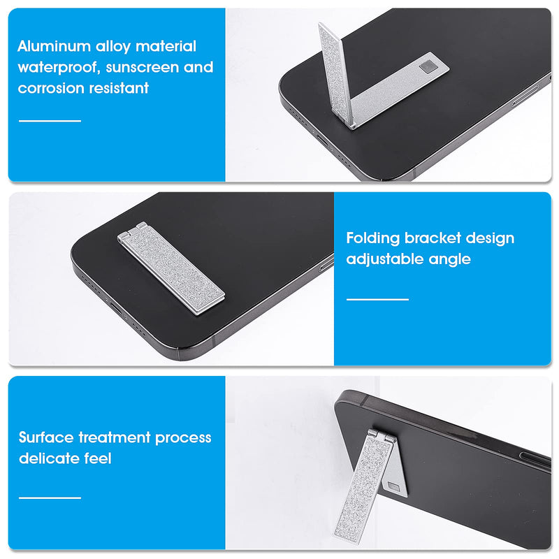  [AUSTRALIA] - Bewudy Ultra-Thin Phone Stand, 2 Pcs Mini Cell Phone Kickstand, Invisible Holder for Back of Phone, Foldable Phone Stand for Desk, Compatible with Most Phones and Case (Black) Black