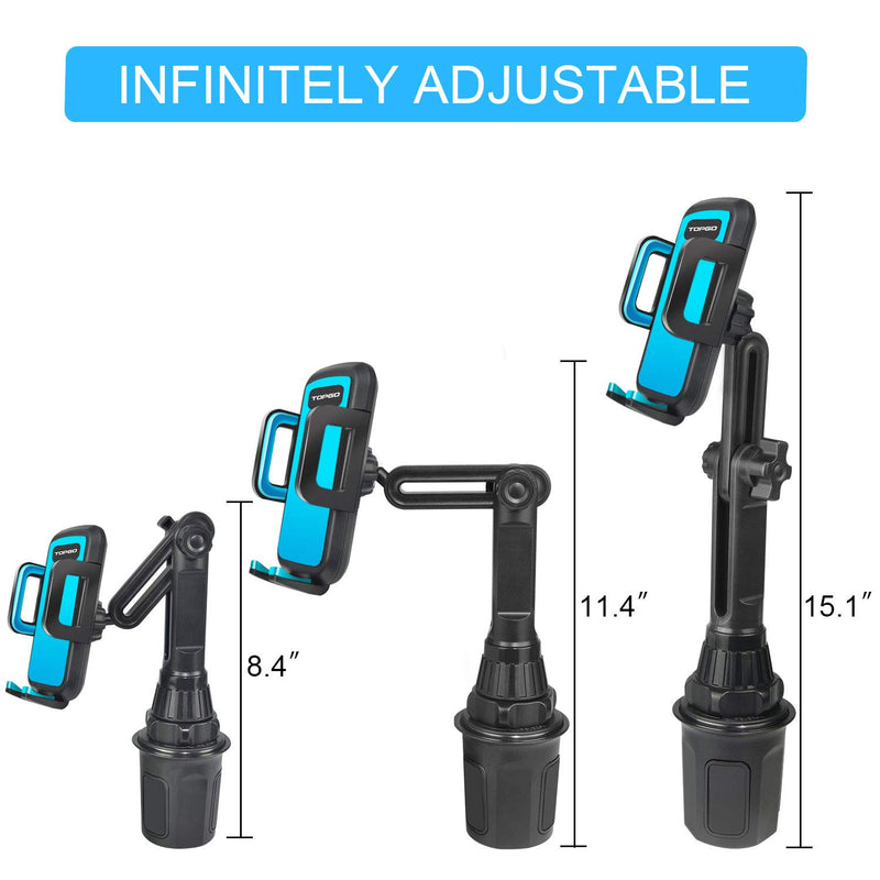  [AUSTRALIA] - Car-Cup-Holder-Phone-Mount Adjustable Long Pole Automobile Cup Holder Smart Phone Cradle Car Mount for iPhone 11 Pro/XR/XS Max/X/8/7 Plus/6s/Samsung S10 /Note 9/S8 Plus/S7 Edge-Blue Blue