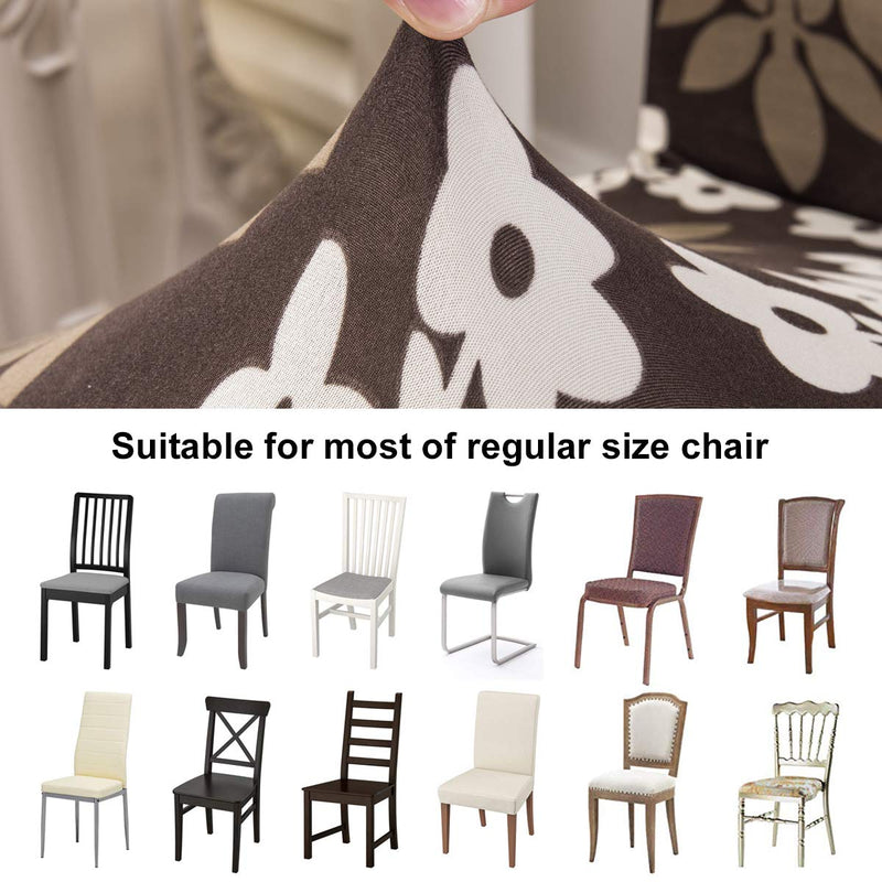  [AUSTRALIA] - Padgene Stretch Dining Chair Covers Removable Washable Spandex Slipcovers Chair Protective Covers (1 Pcs, Brown Baroque) 1 Pcs