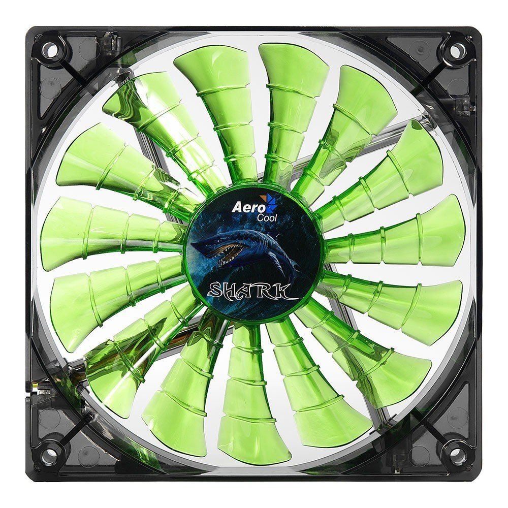  [AUSTRALIA] - AeroCool Shark 140mm Green Cooling Fan EN55703