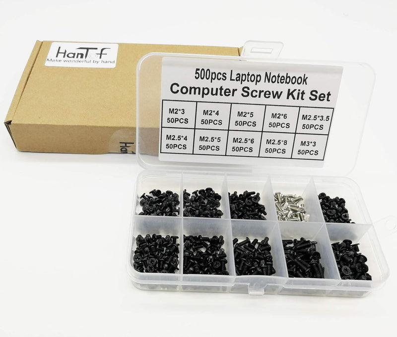  [AUSTRALIA] - HanTof 500pcs M2 M2.5 M3 Laptop Notebook Computer Screw Kit Set with Screwdriver for IBM HP Dell Lenovo Samsung Sony Toshiba Gateway Acer