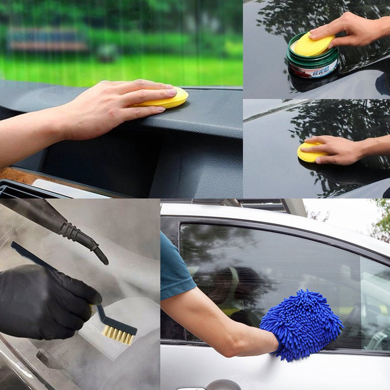  [AUSTRALIA] - JANYUN 13 Pcs Auto Detailing Brush Set for Cleaning Car Motorcycle Automotive Cleaning Wheels, Dashboard, Interior, Exterior, Leather, Air Vents, Emblems