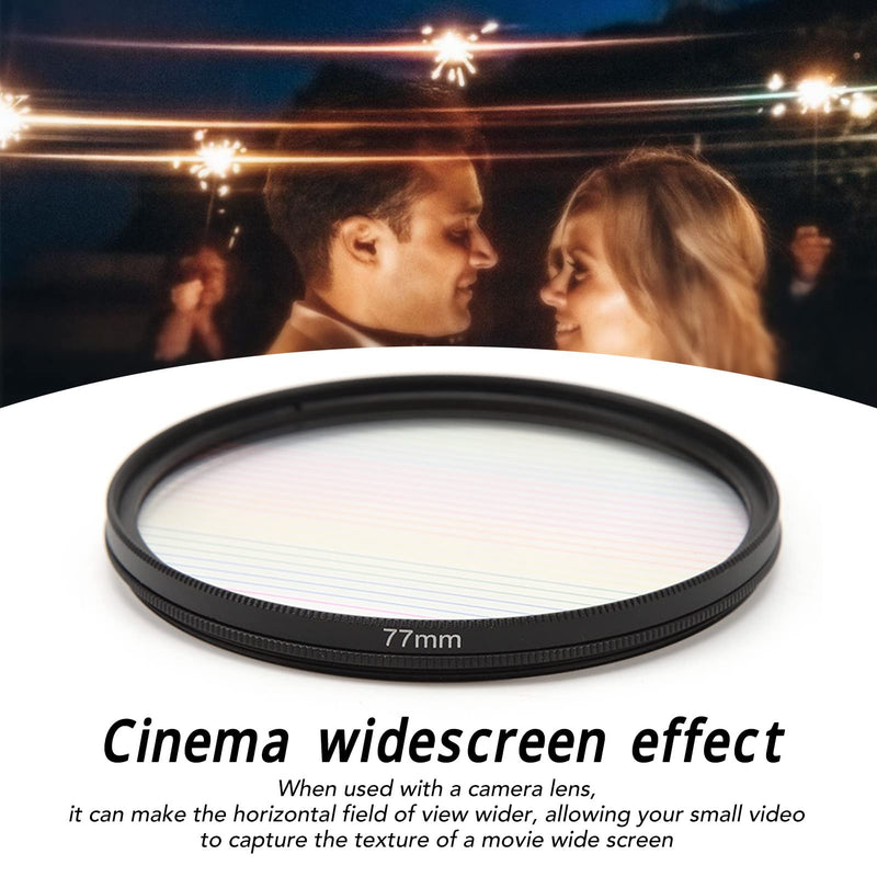  [AUSTRALIA] - 77mm Camera Filter, Double Sided Special Effects Filter, Special Effects Filter Lens Accessories, Rainbow Glare Brushed Filter for Selfie Shooting, Movies, Music, Videos