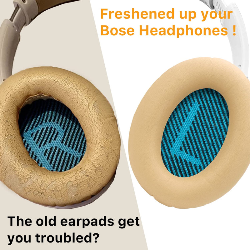  [AUSTRALIA] - YOCOWOCO Headphones Replacement Earpads Ear Cushions for Bose QuietComfort 25—Soft Ear Pads Compatible with QC15 QC25 QC2 QC35/ Ae2 Ae2i Ae2w SoundTrue and SoundLink(Around-Ear) Khaki