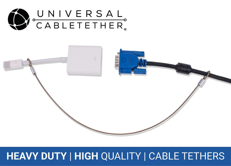  [AUSTRALIA] - Universal CableTether - Cable Tethers (4 Pack) - Adjustable, Pre-Assembled, Secure Conference Display Adapters, Mac Adapters, VGA Adapters