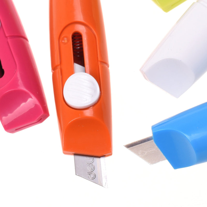  [AUSTRALIA] - Cosmos Pack of 5 Mini Retractable Utility Knife Box Cutter Letter Opener, Random Color
