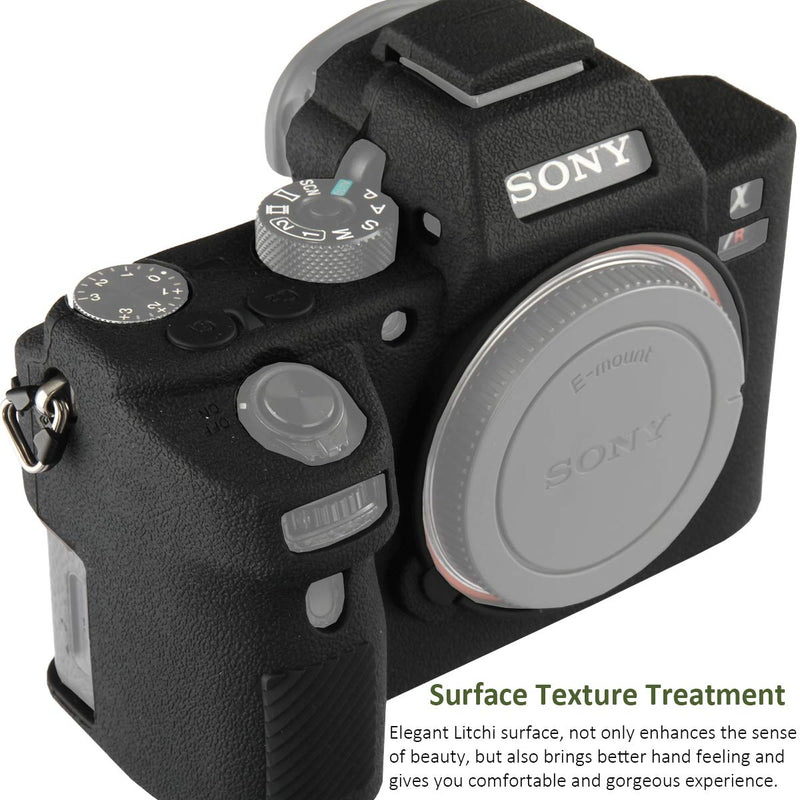  [AUSTRALIA] - Easy Hood Camera Case for Sony Alpha A7II A7RII A7SII A7 II A7R II A7S II A7R2 ILCE-7RM2 ILCE-7M2 Soft Silicone Rubber Camera Protective Body Case Skin Camera Protector Cover (Black) Black